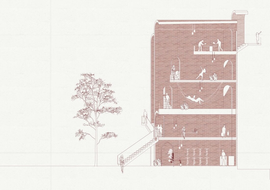 Social zone in the main staircase