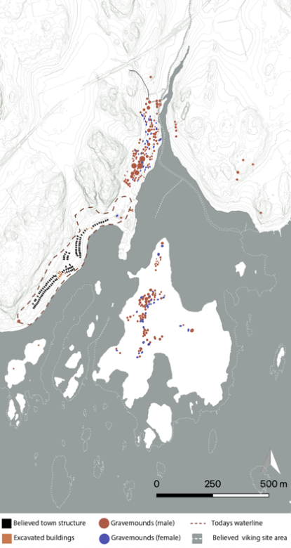 this is the situation when the Vikings lived at Kaupang around the 800`s