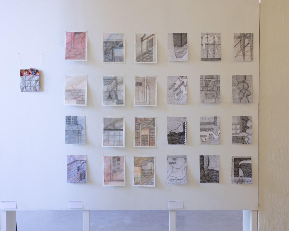 Drawings and embroidery.