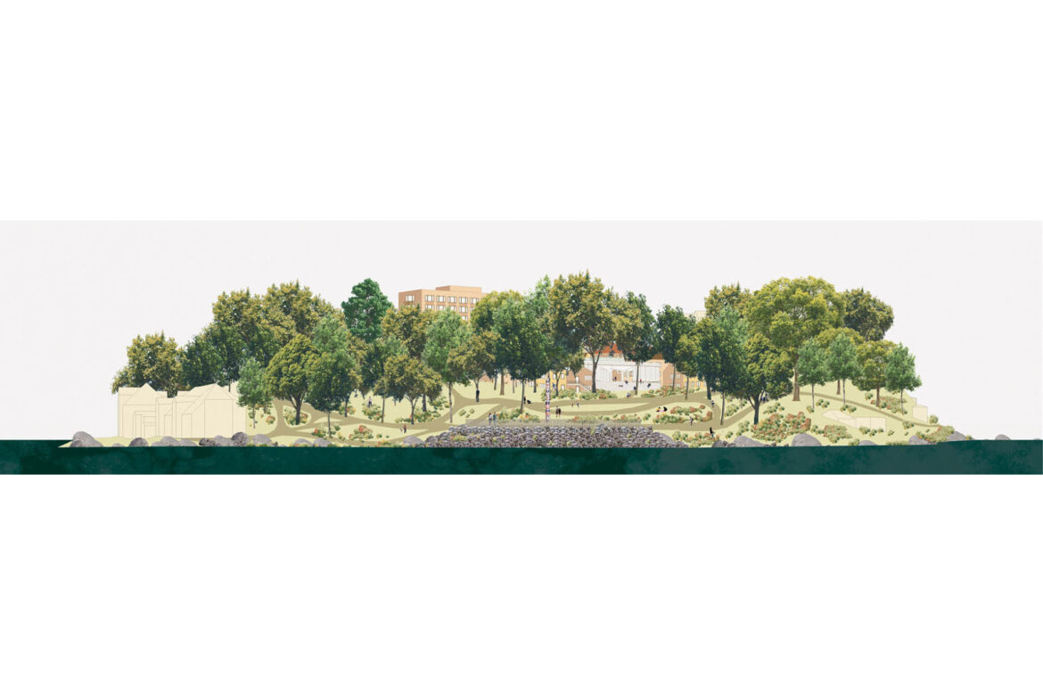 Perspective view of the area, seen from north