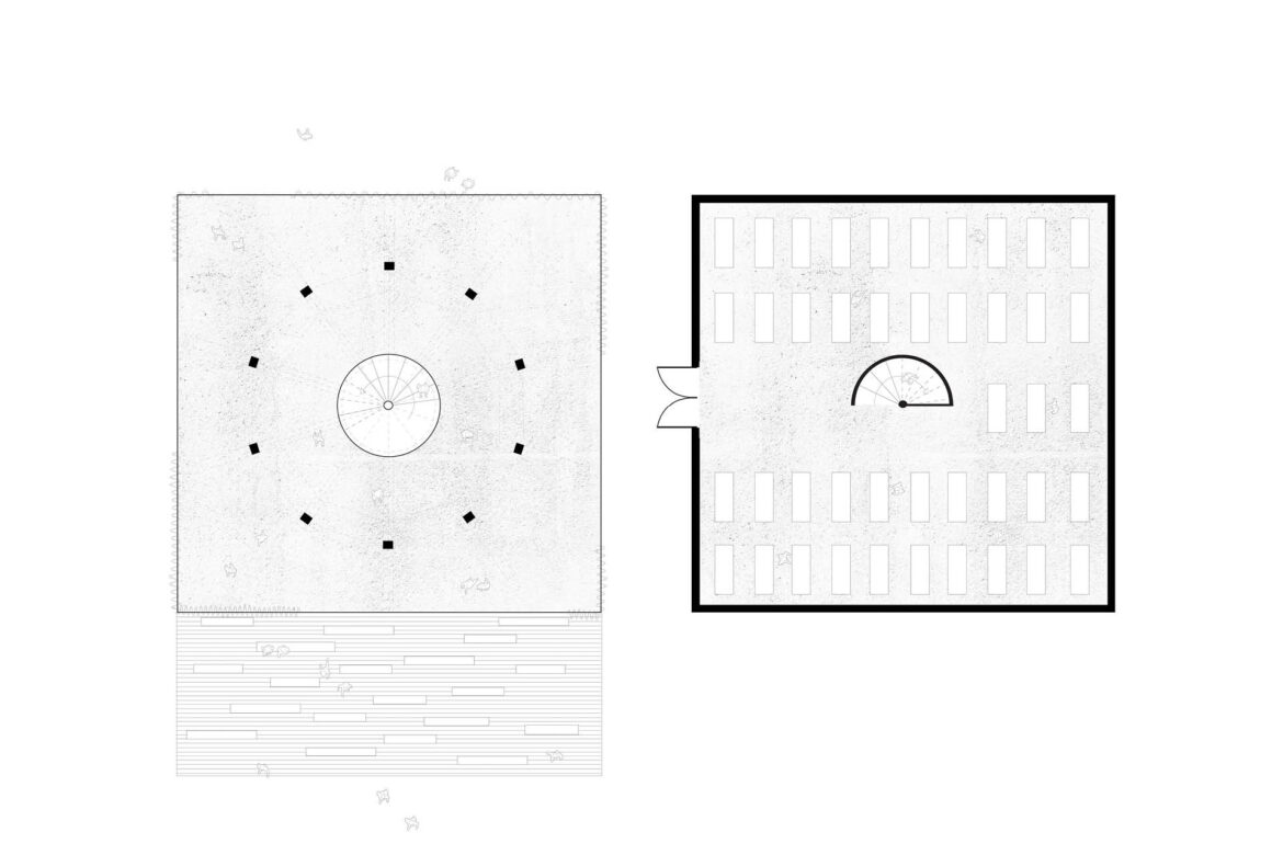 : Plan of the transformed aquarium building to a library of things and public pavilion