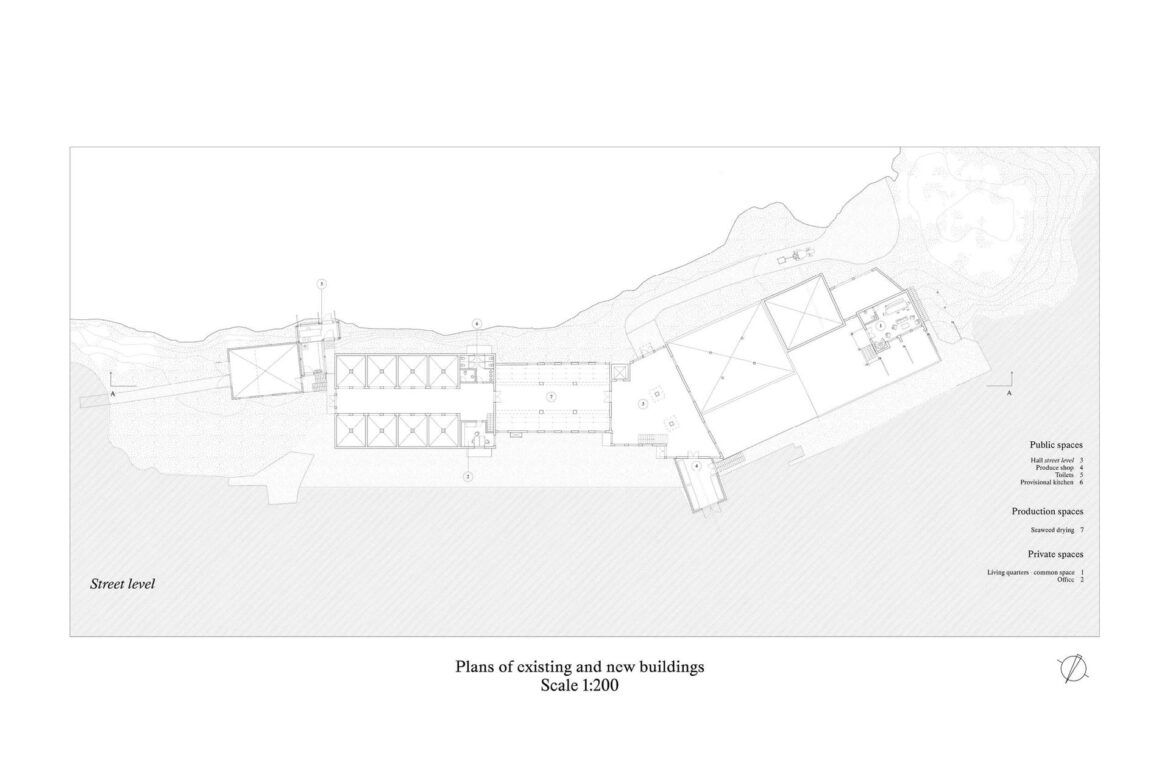 Plan of the street level, scale 1:200