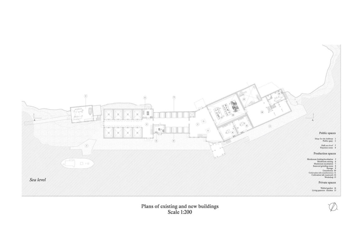 Plan of the sea level, scale 1:200