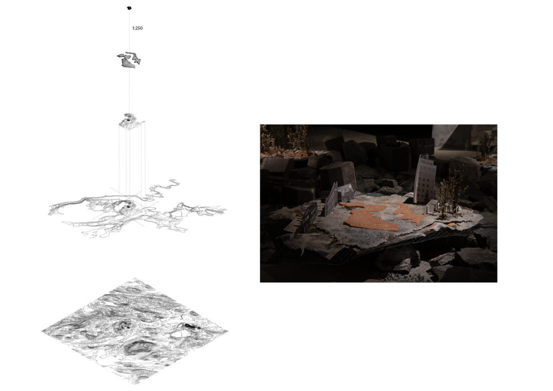 The exact same topography from Malmberget being rebuilt in the center of Gällivare.