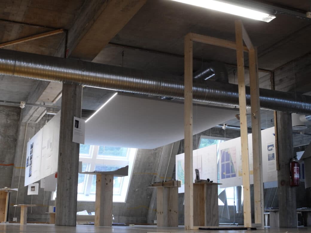 exhibition - scaled door, creating the perspective of a grown-up entering as if they were a kid